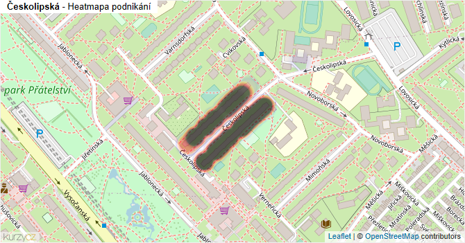 Českolipská - mapa podnikání