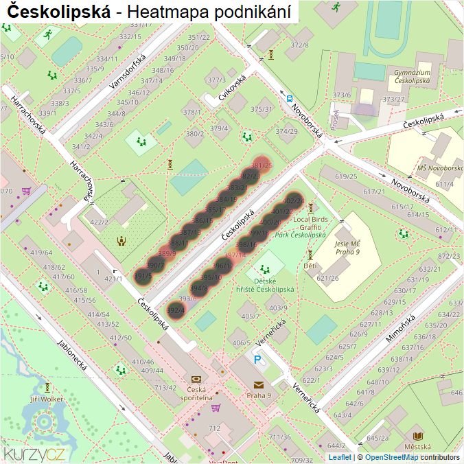 Mapa Českolipská - Firmy v ulici.