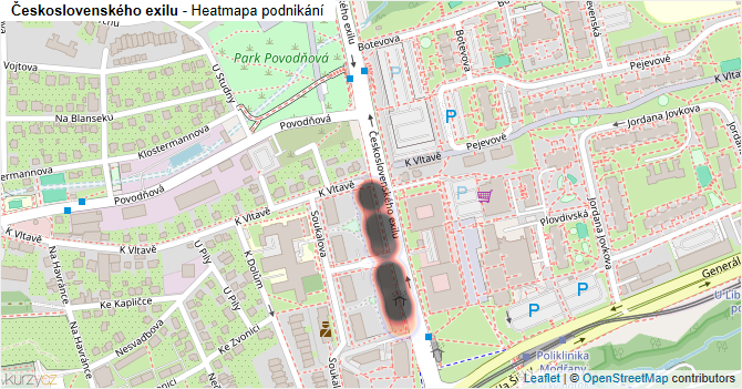 Československého exilu - mapa podnikání