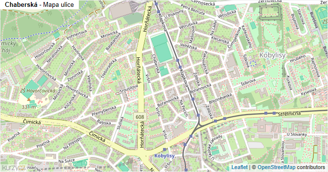 Chaberská - mapa ulice