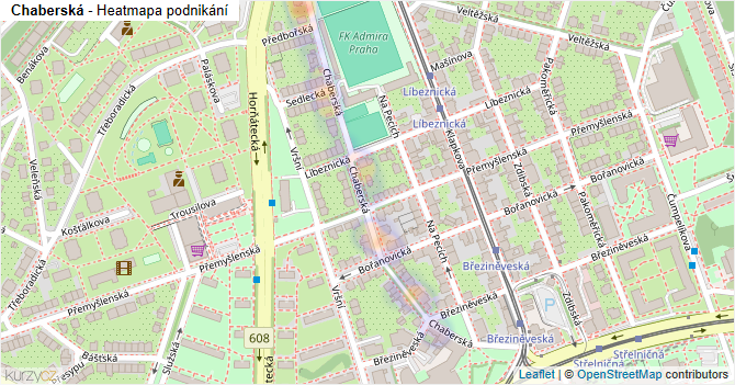 Chaberská - mapa podnikání