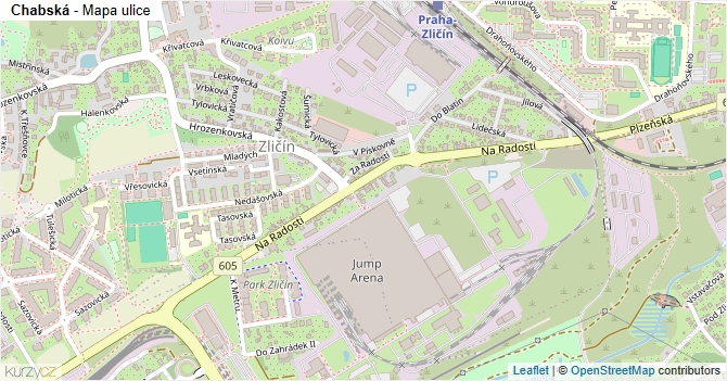 Chabská - mapa ulice