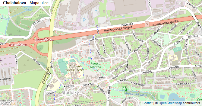 Chalabalova - mapa ulice