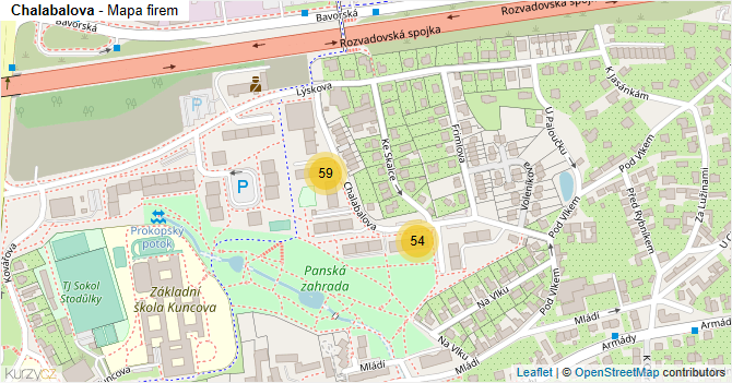 Chalabalova - mapa firem