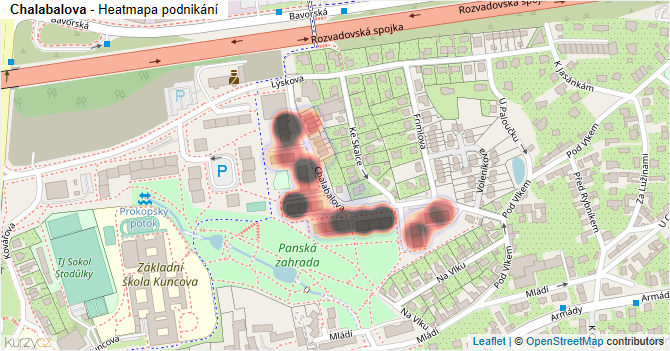Chalabalova - mapa podnikání