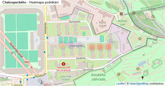 Chaloupeckého - mapa podnikání