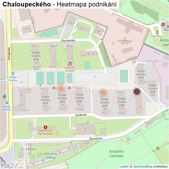 Mapa Chaloupeckého - Firmy v ulici.