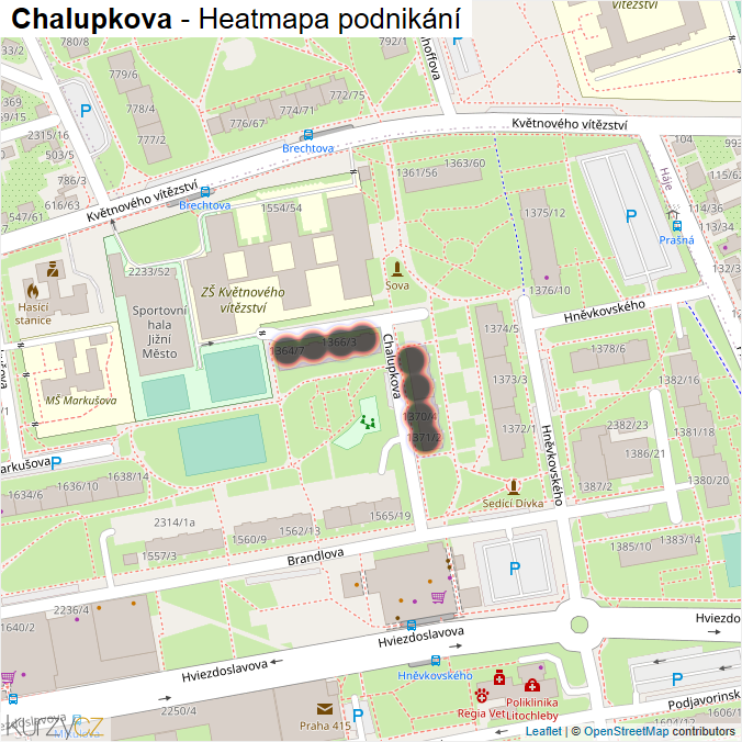 Mapa Chalupkova - Firmy v ulici.