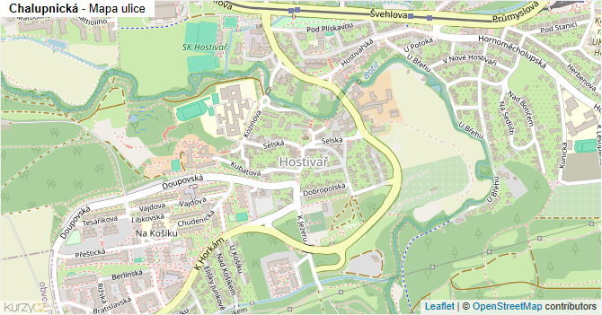 Chalupnická - mapa ulice