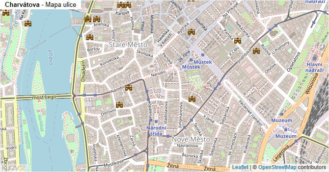 Charvátova - mapa ulice