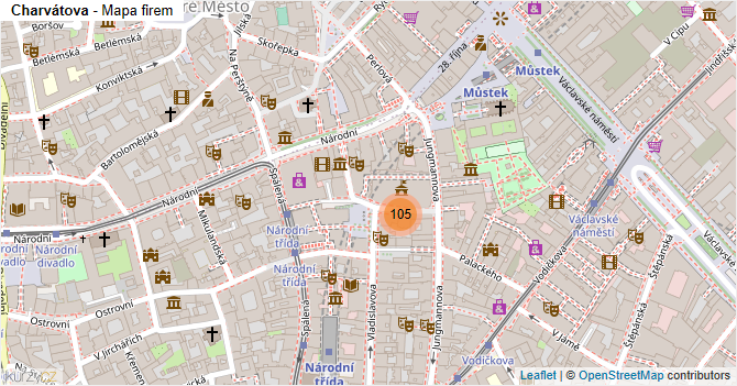 Charvátova - mapa firem