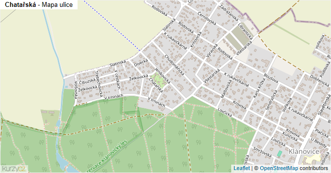 Chatařská - mapa ulice