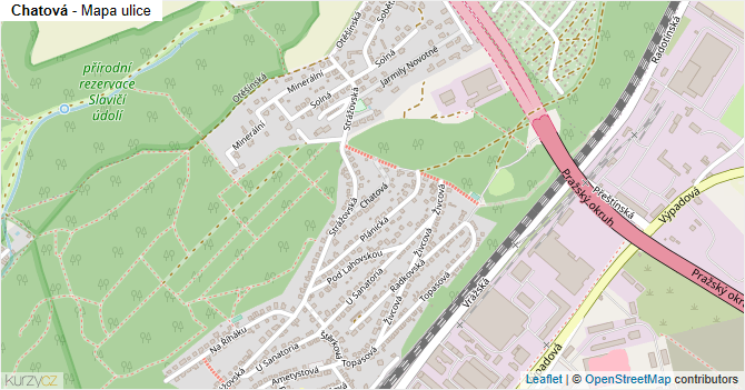 Chatová - mapa ulice