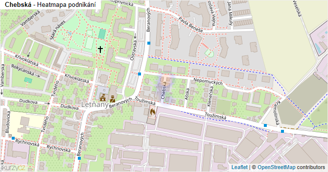 Chebská - mapa podnikání