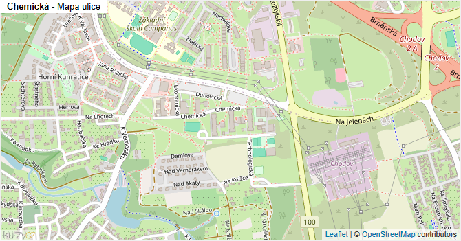 Chemická - mapa ulice