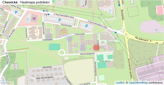 Chemická - mapa podnikání