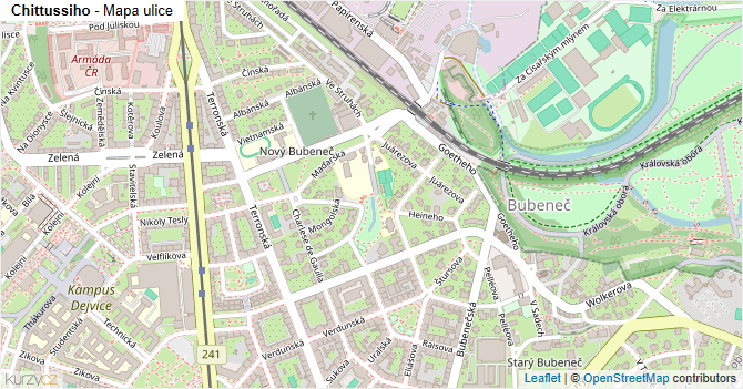 Chittussiho - mapa ulice