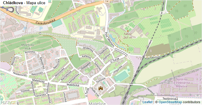 Chládkova - mapa ulice