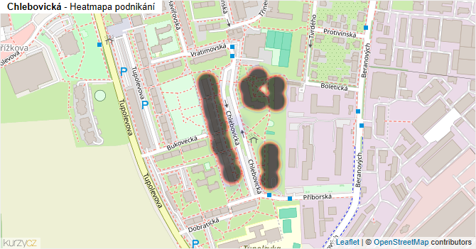 Chlebovická - mapa podnikání