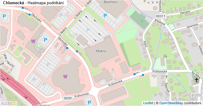Chlumecká - mapa podnikání