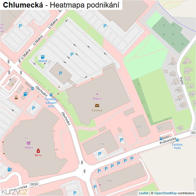 Mapa Chlumecká - Firmy v ulici.