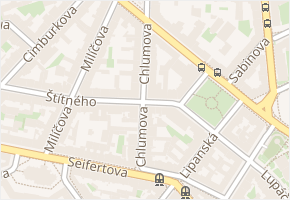 Chlumova v obci Praha - mapa ulice