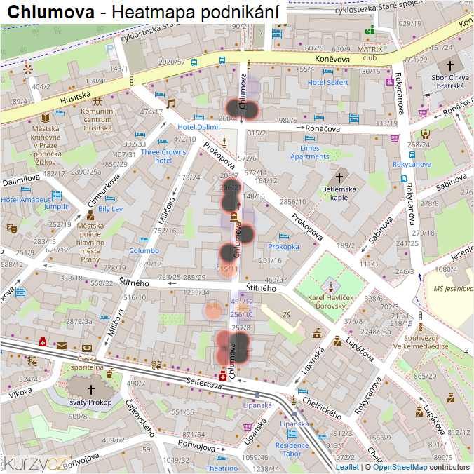 Mapa Chlumova - Firmy v ulici.
