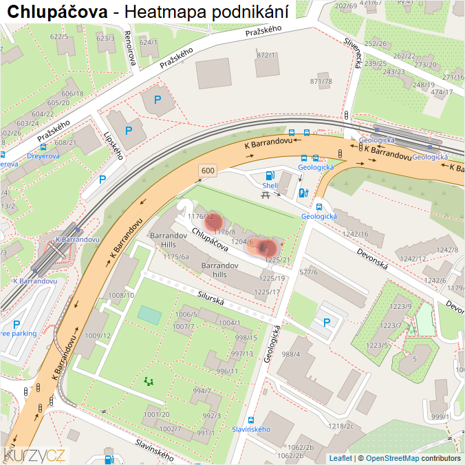 Mapa Chlupáčova - Firmy v ulici.
