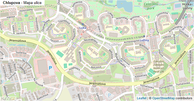 Chlupova - mapa ulice