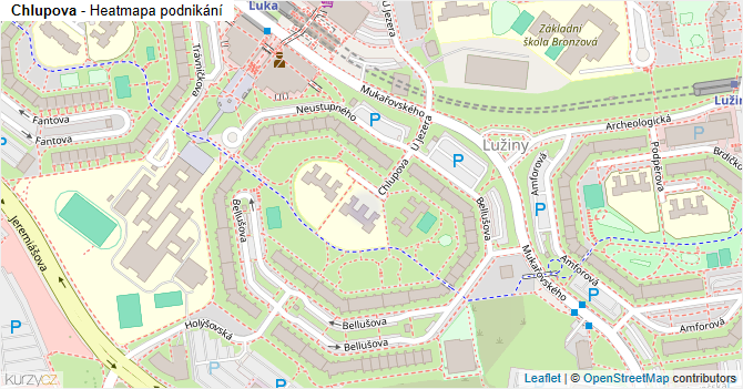 Chlupova - mapa podnikání
