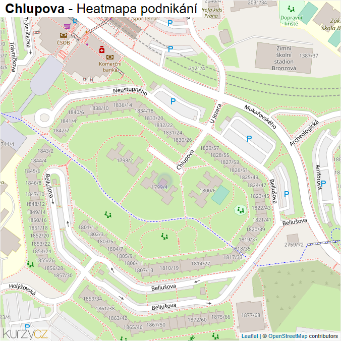Mapa Chlupova - Firmy v ulici.