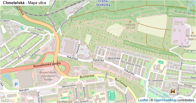Chmelařská - mapa ulice