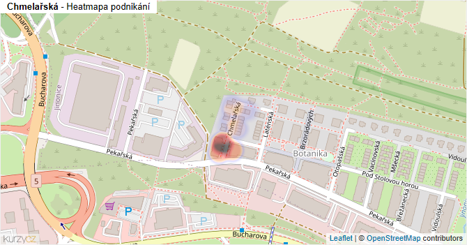 Chmelařská - mapa podnikání