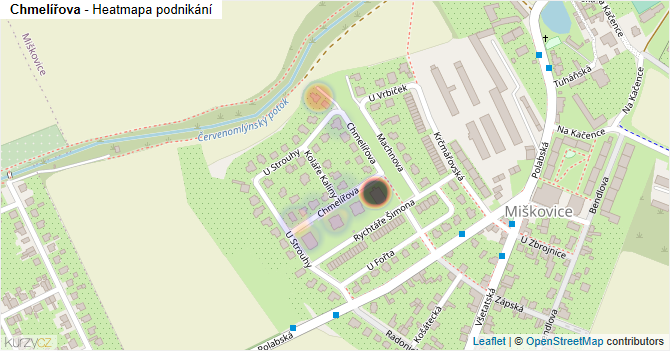 Chmelířova - mapa podnikání