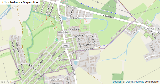 Chocholova - mapa ulice