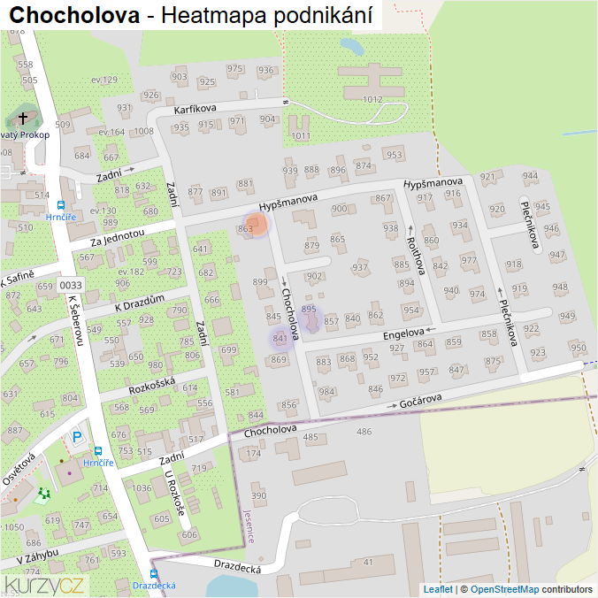 Mapa Chocholova - Firmy v ulici.