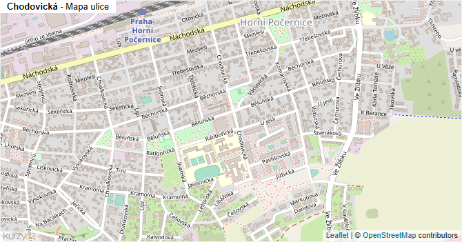 Chodovická - mapa ulice