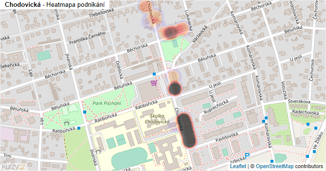 Chodovická - mapa podnikání