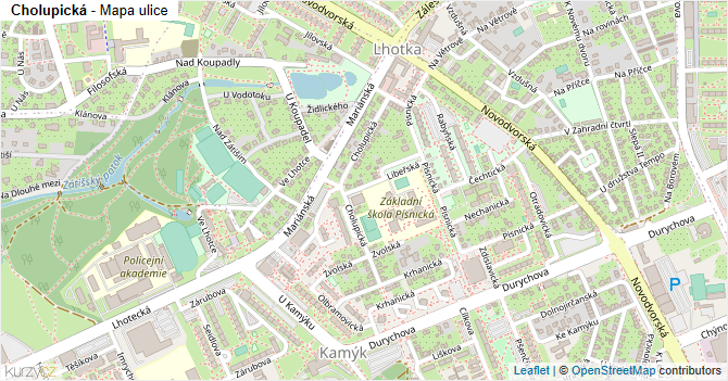 Cholupická - mapa ulice