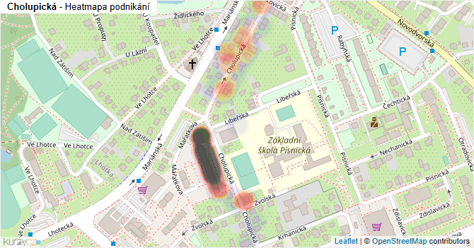Cholupická - mapa podnikání