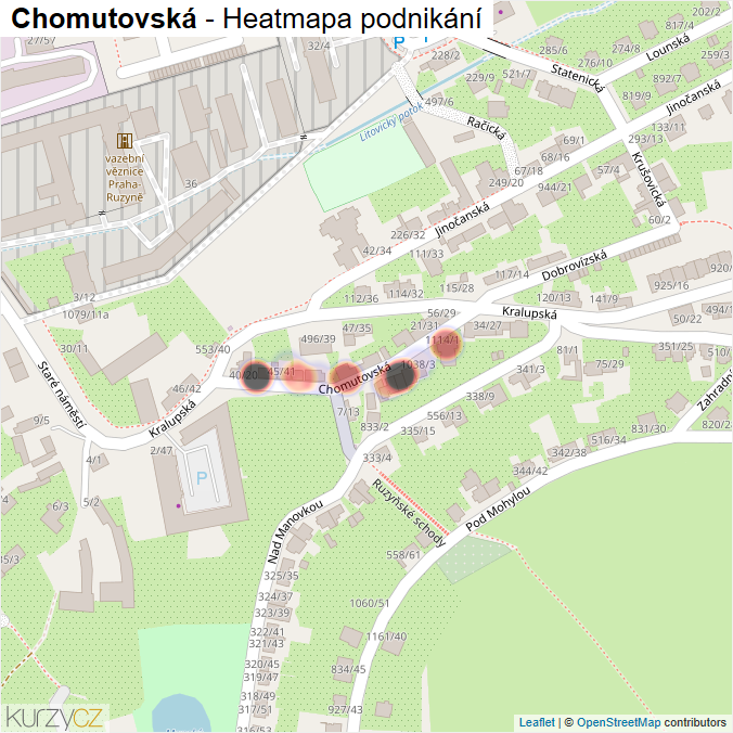 Mapa Chomutovská - Firmy v ulici.