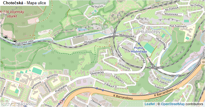 Chotečská - mapa ulice