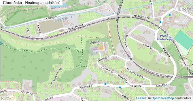 Chotečská - mapa podnikání