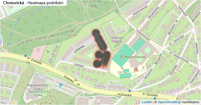 Chotovická - mapa podnikání
