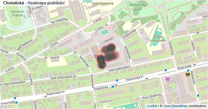 Chotutická - mapa podnikání