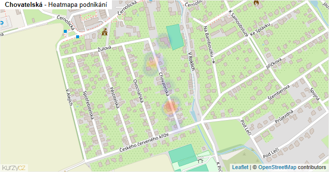 Chovatelská - mapa podnikání