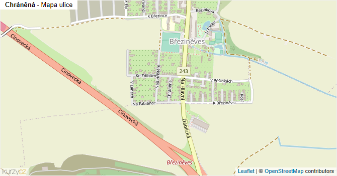 Chráněná - mapa ulice