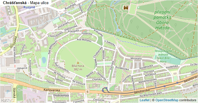 Chrášťanská - mapa ulice