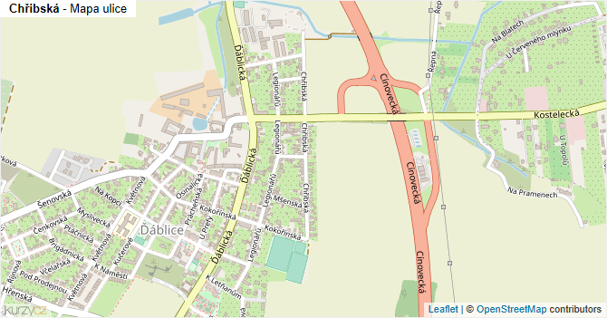 Chřibská - mapa ulice