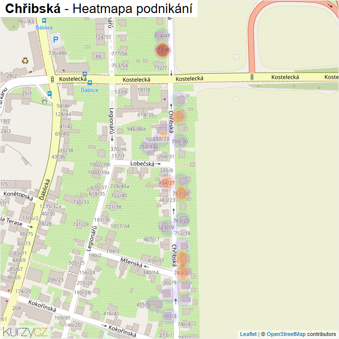 Mapa Chřibská - Firmy v ulici.